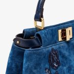 FENDI Peekaboo Mini Blue flocked denim bag with Night Butterfly embroidery - Image 3